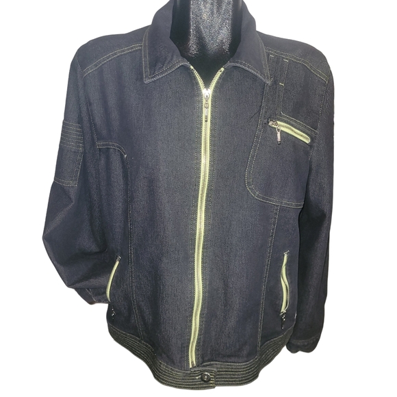 Conviction 90's Zip Up Jean Jacket S - Picture 1 of 7